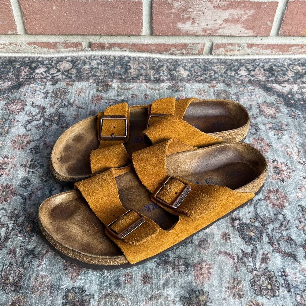 Birkenstock Arizona Soft Footbed Suede Sandals Mink Brown EU 40 US Men 7 Women 9